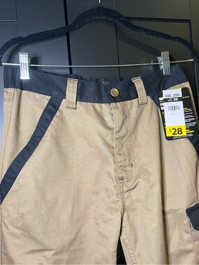 Men's Tan Work Pants with Black Trim